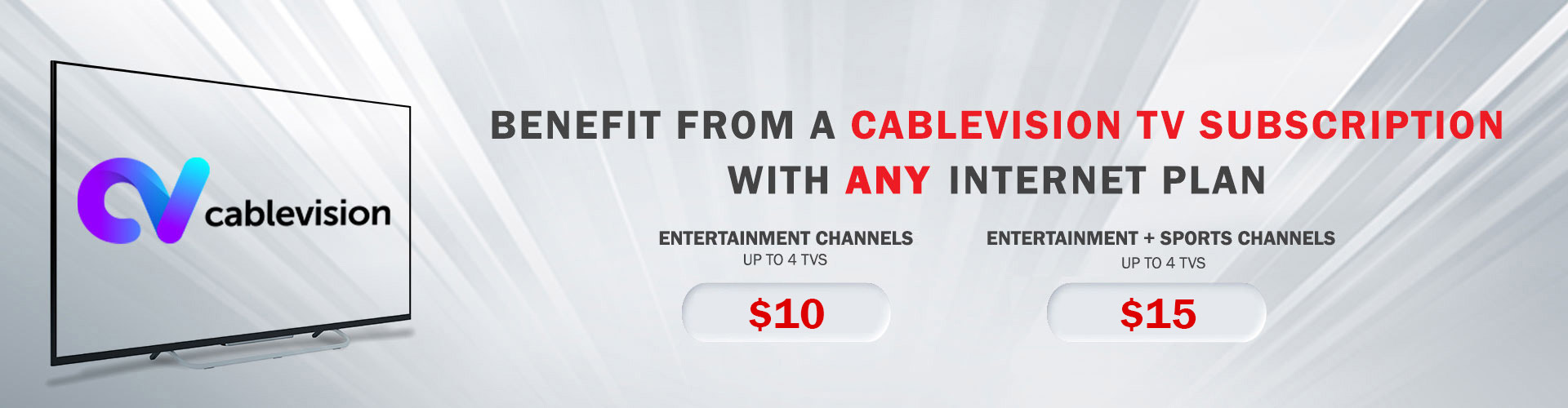 Benefit from a Cablevision TV subscription